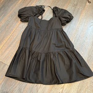 Black Puff Sleeve Dress from Intermix